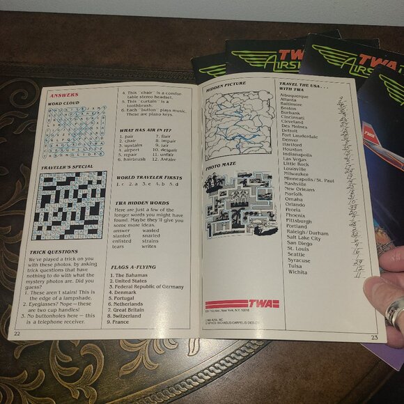 Lot of 5 TWA Airshow Vintage 1986 Activity Books Flying Memorabilia - Picture 3 of 13